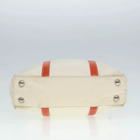 PRADA Hand Bag Nylon 2way Cream Silver Auth 89096 - Picture 6 of 16
